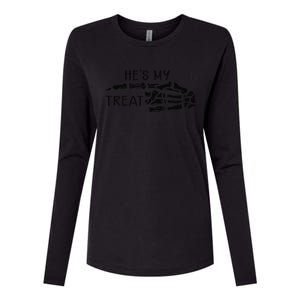 Hes My Treat Matching Couple Halloween Womens Cotton Relaxed Long Sleeve T-Shirt