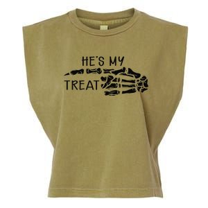 Hes My Treat Matching Couple Halloween Garment-Dyed Women's Muscle Tee