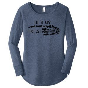 Hes My Treat Matching Couple Halloween Women's Perfect Tri Tunic Long Sleeve Shirt