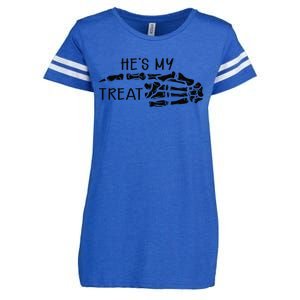 Hes My Treat Matching Couple Halloween Enza Ladies Jersey Football T-Shirt