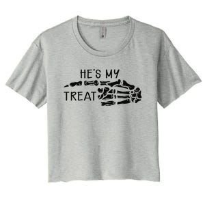 Hes My Treat Matching Couple Halloween Women's Crop Top Tee