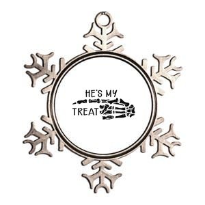 Hes My Treat Matching Couple Halloween Metallic Star Ornament