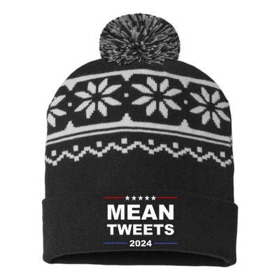 Humorous Mean Tweets & Trump 2024 Political Gear Gop Fans USA-Made Snowflake Beanie