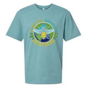 Hug More Trees Clean Seas Save Bees Nature Lover Earth Day Sueded Cloud Jersey T-Shirt