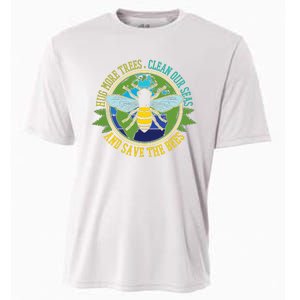 Hug More Trees Clean Seas Save Bees Nature Lover Earth Day Cooling Performance Crew T-Shirt