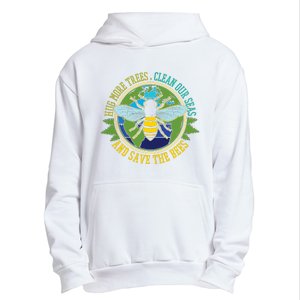 Hug More Trees Clean Seas Save Bees Nature Lover Earth Day Urban Pullover Hoodie