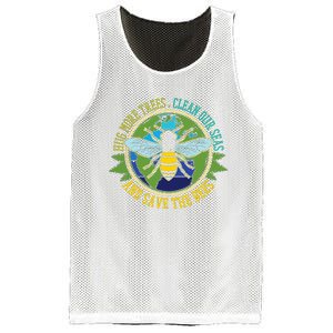 Hug More Trees Clean Seas Save Bees Nature Lover Earth Day Mesh Reversible Basketball Jersey Tank