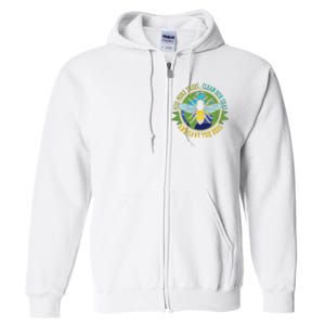 Hug More Trees Clean Seas Save Bees Nature Lover Earth Day Full Zip Hoodie