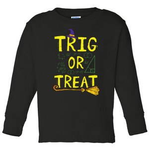 Halloween Math Teacher Trig Or Treat Student School College Toddler Long Sleeve Shirt