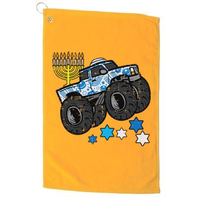 Hanukkah Monster Truck Menorah Chanukah Jewish Platinum Collection Golf Towel