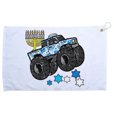 Hanukkah Monster Truck Menorah Chanukah Jewish Grommeted Golf Towel