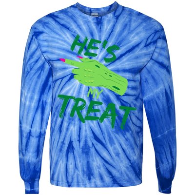 Hes My Treat Shes My Trick Halloween Matching Costume Gift Tie-Dye Long Sleeve Shirt