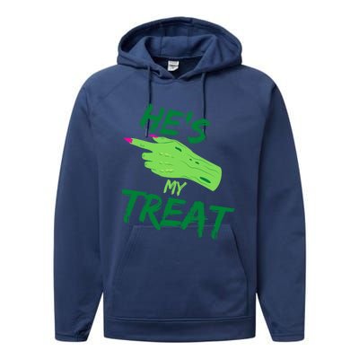 Hes My Treat Shes My Trick Halloween Matching Costume Gift Performance Fleece Hoodie