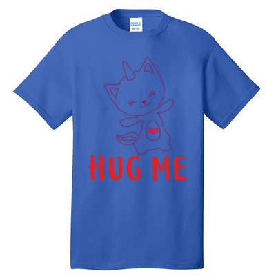 Hug Me Unicorn Cat Valentines Day Cat Unicorn Lovers Funny Gift Tall T-Shirt