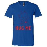 Hug Me Unicorn Cat Valentines Day Cat Unicorn Lovers Funny Gift V-Neck T-Shirt