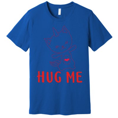 Hug Me Unicorn Cat Valentines Day Cat Unicorn Lovers Funny Gift Premium T-Shirt