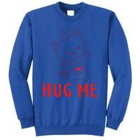 Hug Me Unicorn Cat Valentines Day Cat Unicorn Lovers Funny Gift Tall Sweatshirt