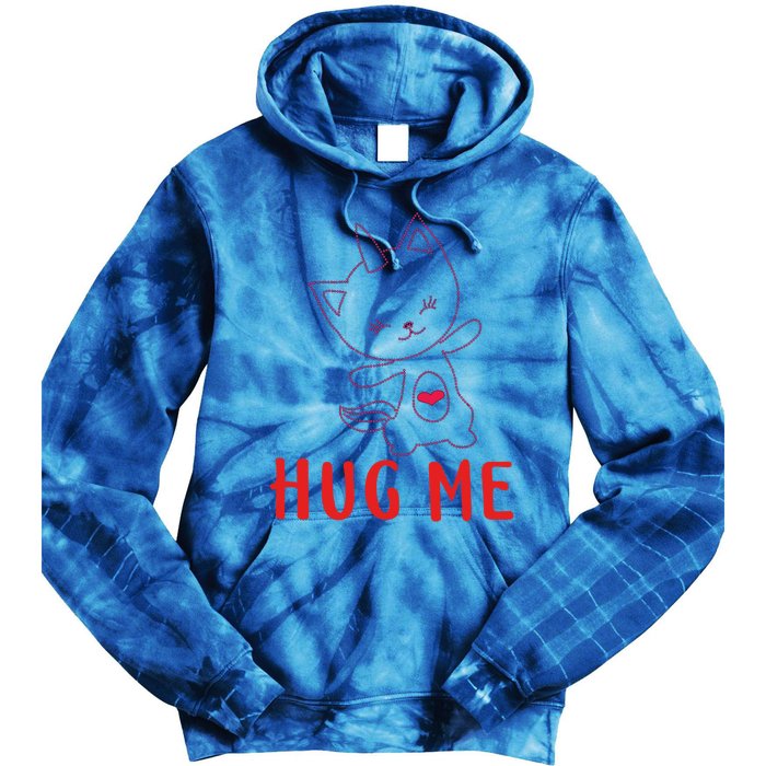 Hug Me Unicorn Cat Valentines Day Cat Unicorn Lovers Funny Gift Tie Dye Hoodie