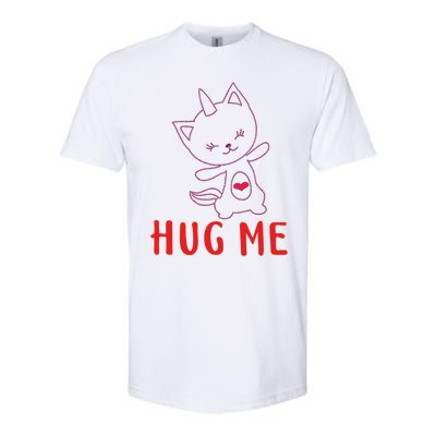 Hug Me Unicorn Cat Valentines Day Cat Unicorn Lovers Funny Gift Softstyle CVC T-Shirt