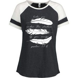 Hide Me Under The Shadow Of You Wings Psalm 17 8 Enza Ladies Jersey Colorblock Tee