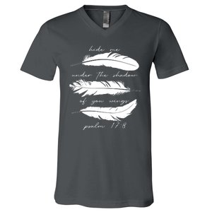 Hide Me Under The Shadow Of You Wings Psalm 17 8 V-Neck T-Shirt