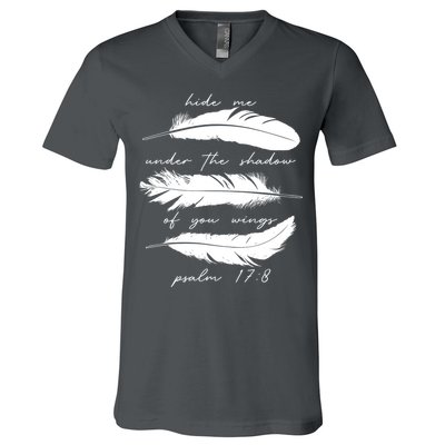 Hide Me Under The Shadow Of You Wings Psalm 17 8 V-Neck T-Shirt