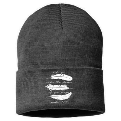Hide Me Under The Shadow Of You Wings Psalm 17 8 Sustainable Knit Beanie