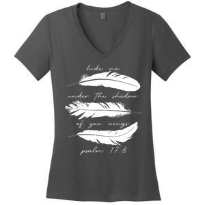 Hide Me Under The Shadow Of You Wings Psalm 17 8 Women's V-Neck T-Shirt