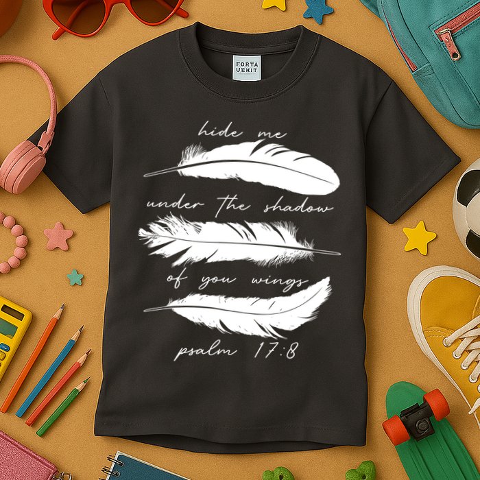 Hide Me Under The Shadow Of You Wings Psalm 17 8 Kids T-Shirt