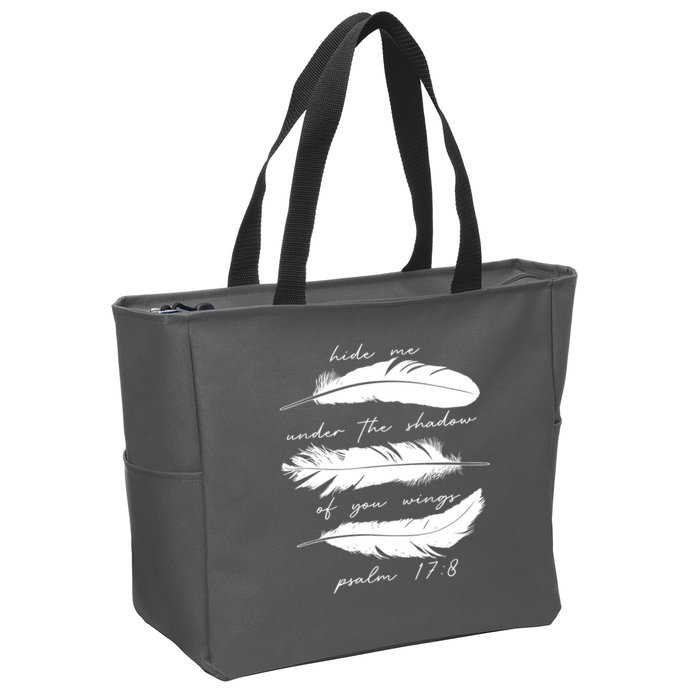 Hide Me Under The Shadow Of You Wings Psalm 17 8 Zip Tote Bag