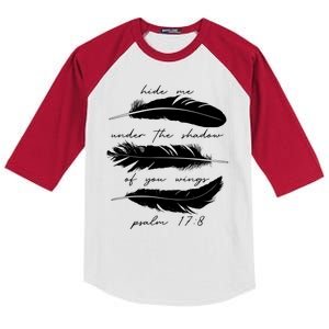 Hide Me Under The Shadow Of You Wings Psalm 17 8 Kids Colorblock Raglan Jersey