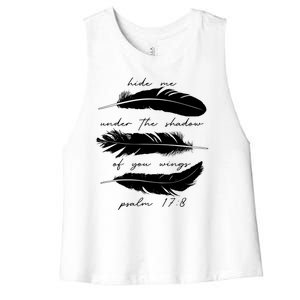 Hide Me Under The Shadow Of You Wings Psalm 17 8 Women's Racerback Cropped Tank