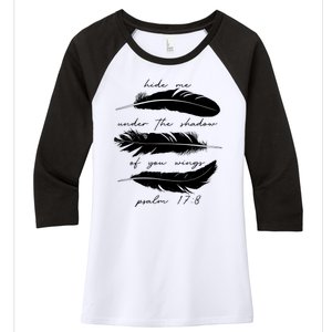 Hide Me Under The Shadow Of You Wings Psalm 17 8 Women's Tri-Blend 3/4-Sleeve Raglan Shirt