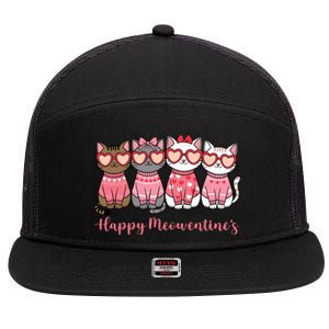 Happy MoewentineS Valentine Cat Funny Lover 7 Panel Mesh Trucker Snapback Hat