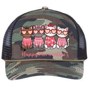 Happy MoewentineS Valentine Cat Funny Lover Retro Rope Trucker Hat Cap