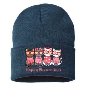 Happy MoewentineS Valentine Cat Funny Lover Sustainable Knit Beanie