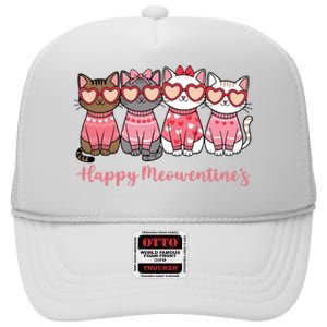 Happy MoewentineS Valentine Cat Funny Lover High Crown Mesh Back Trucker Hat