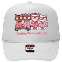 Happy MoewentineS Valentine Cat Funny Lover High Crown Mesh Back Trucker Hat