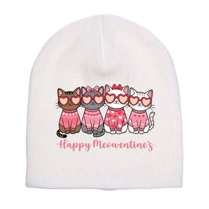 Happy MoewentineS Valentine Cat Funny Lover Short Acrylic Beanie