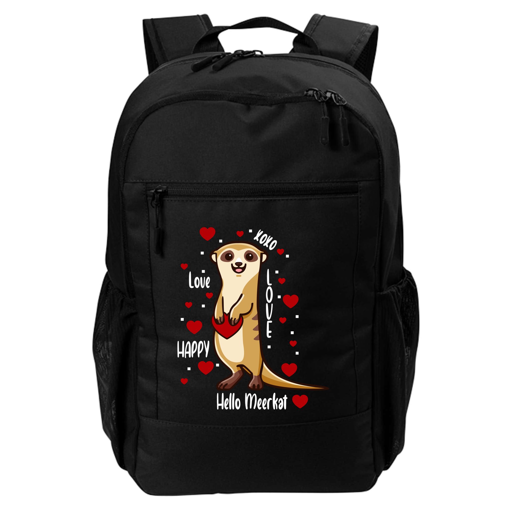 Hello Meerkat Valentines Day Cute Animal Love Vfunny Giftday Pajama Funny Gift Backpack