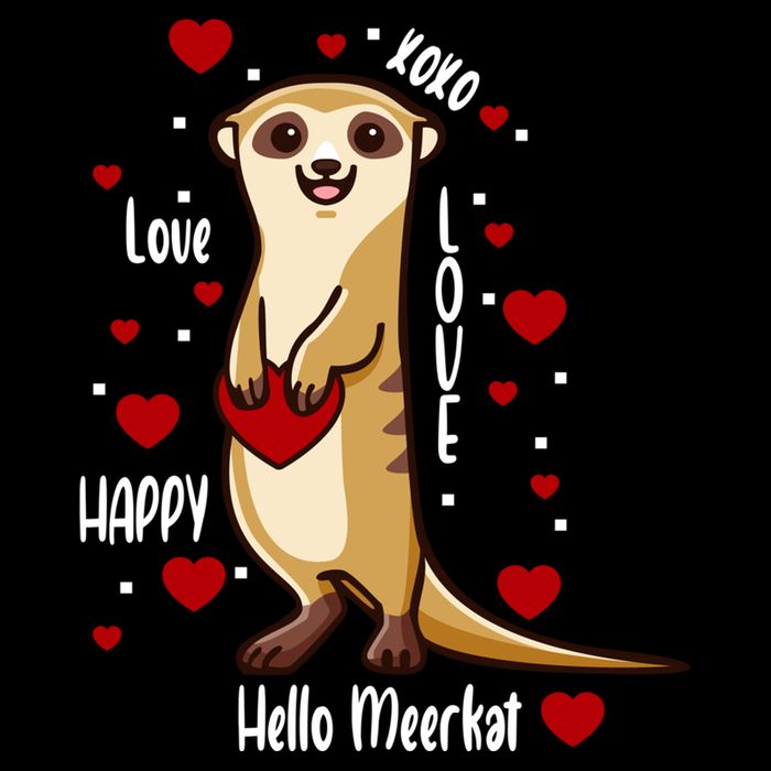 Hello Meerkat Valentines Day Cute Animal Love Vfunny Giftday Pajama Funny Gift Backpack