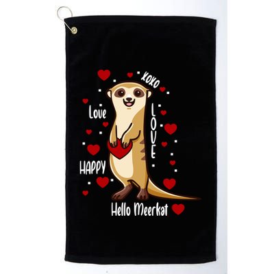 Hello Meerkat Valentines Day Cute Animal Love Vfunny Giftday Pajama Funny Gift Golf Towel