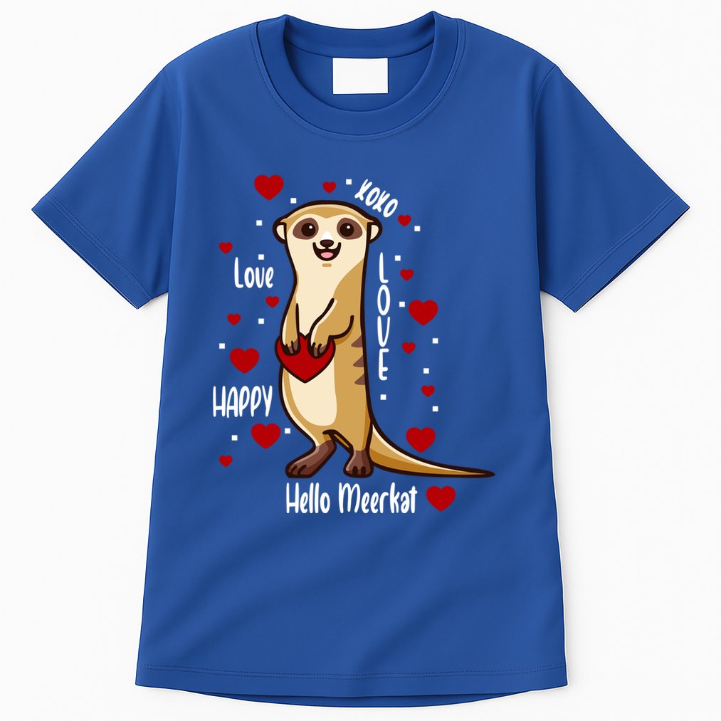 Hello Meerkat Valentines Day Cute Animal Love Vfunny Giftday Pajama Funny Gift Tall T-Shirt