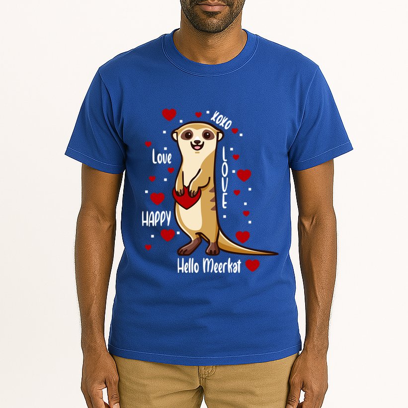 Hello Meerkat Valentines Day Cute Animal Love Vfunny Giftday Pajama Funny Gift Tall T-Shirt