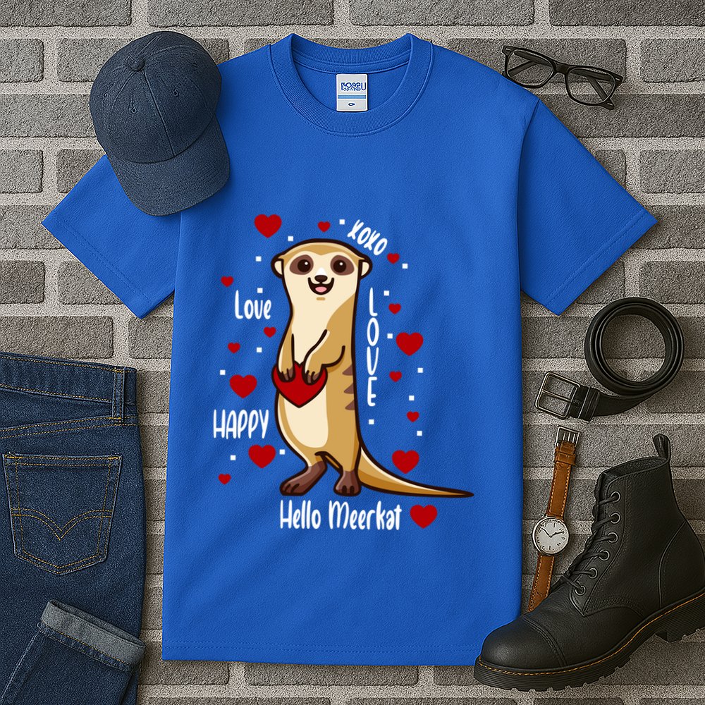 Hello Meerkat Valentines Day Cute Animal Love Vfunny Giftday Pajama Funny Gift Tall T-Shirt