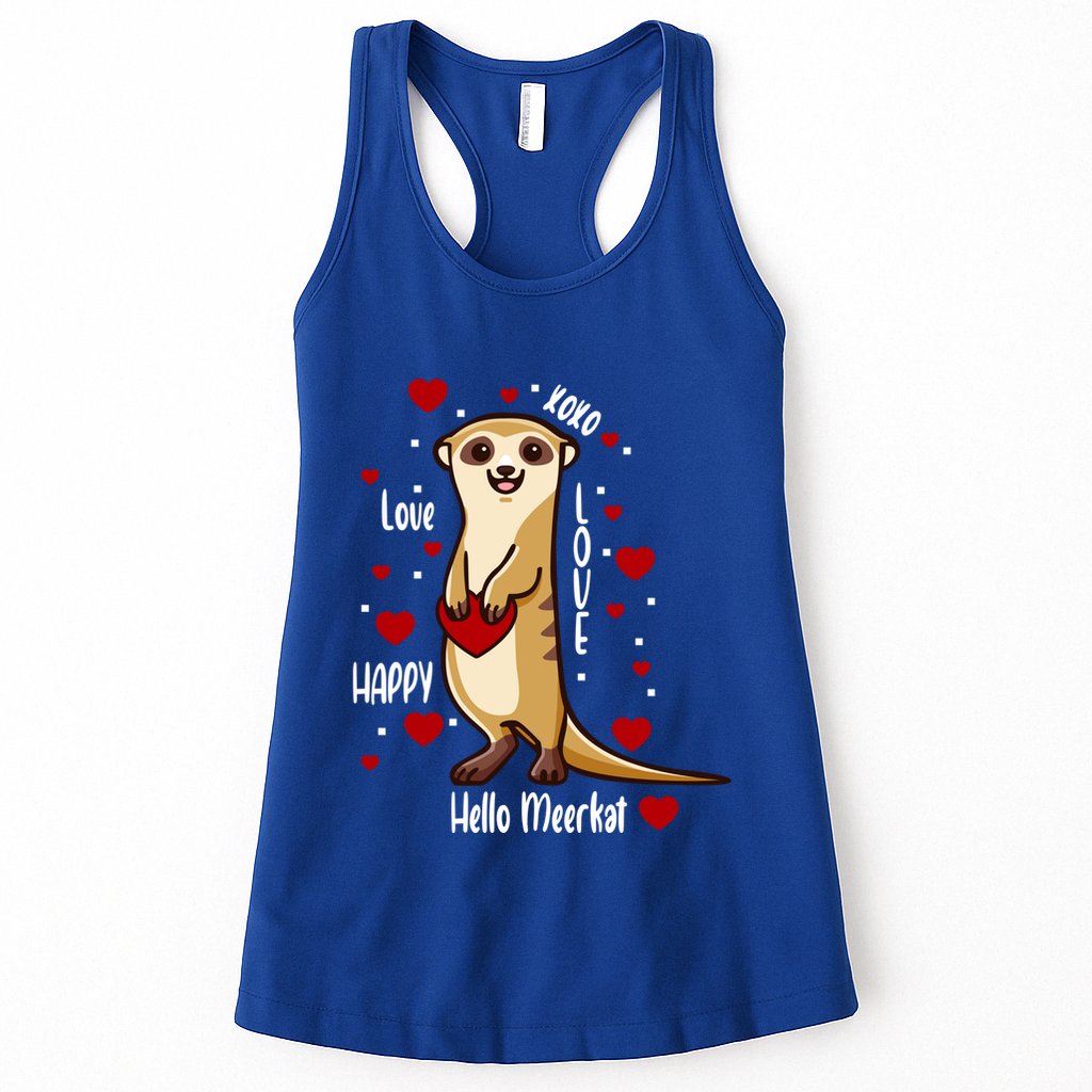 Hello Meerkat Valentines Day Cute Animal Love Vfunny Giftday Pajama Funny Gift Womens Tank Top