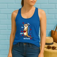 Hello Meerkat Valentines Day Cute Animal Love Vfunny Giftday Pajama Funny Gift Womens Tank Top