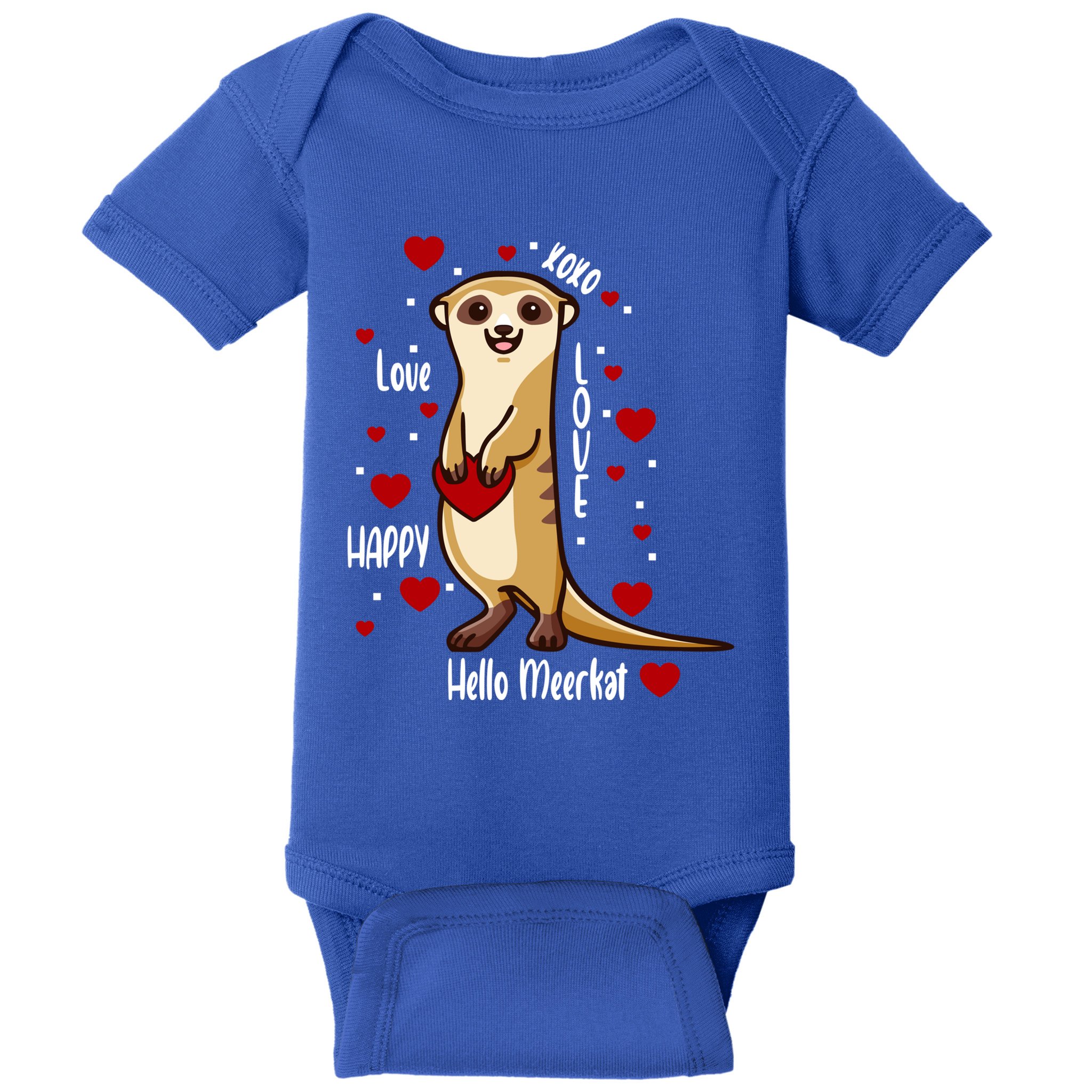 Hello Meerkat Valentines Day Cute Animal Love Vfunny Giftday Pajama Funny Gift Baby Bodysuit