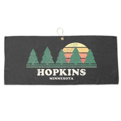 Hopkins Mn Vintage Throwback Retro 70s Design Large Microfiber Waffle Golf Towel