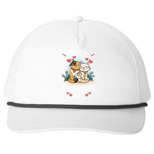 Happy Meowentines Valentines Day Cute Cat Kitten Vday Pajama Gift Snapback Five-Panel Rope Hat